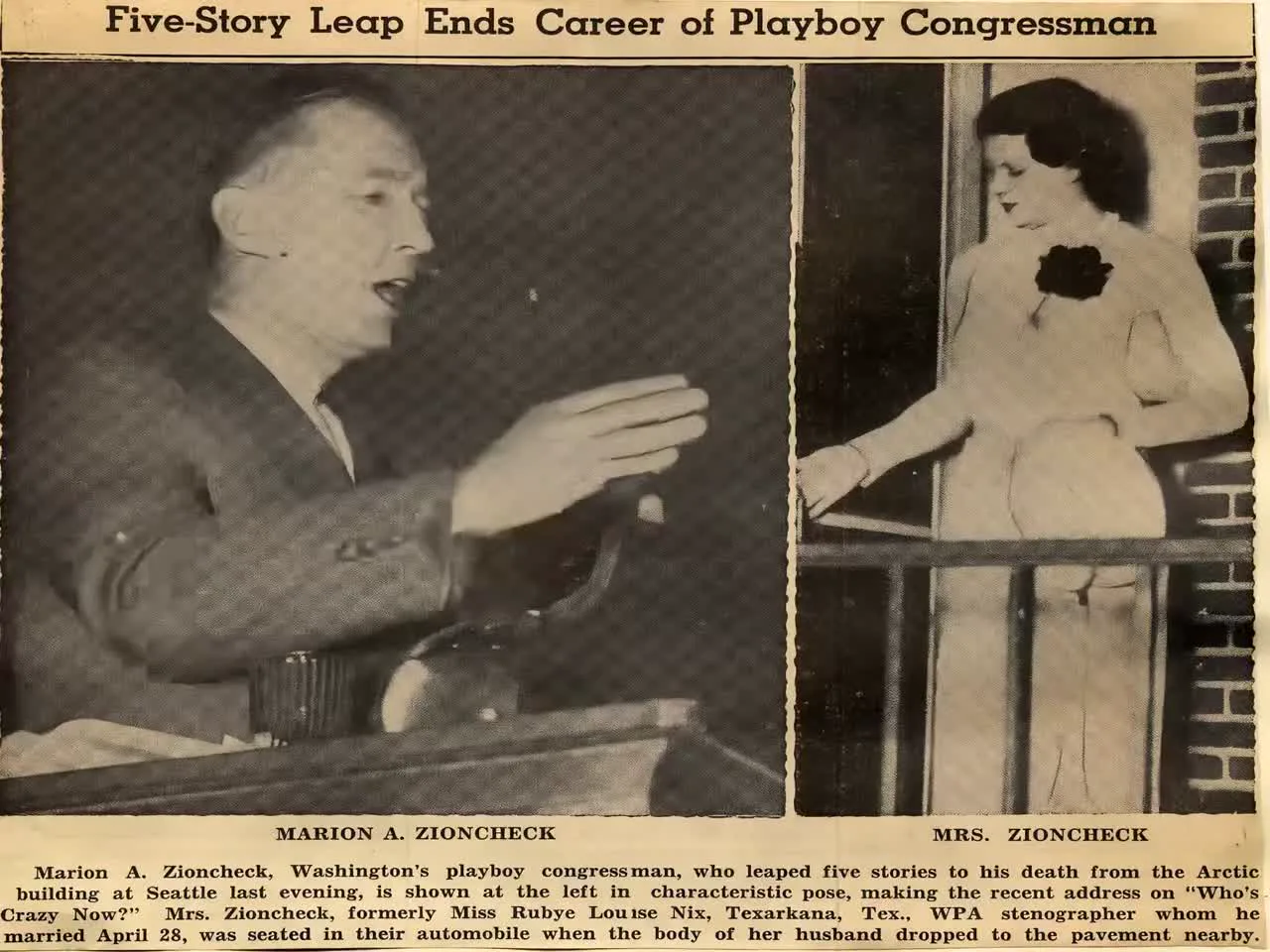 Five-Story Leap Ends Career of Playboy Congressman — interpretive motion plate, generated 2026